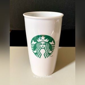 Starbucks • Classic White Ceramic With Green Mermaid Siren Logo Mug 12 oz